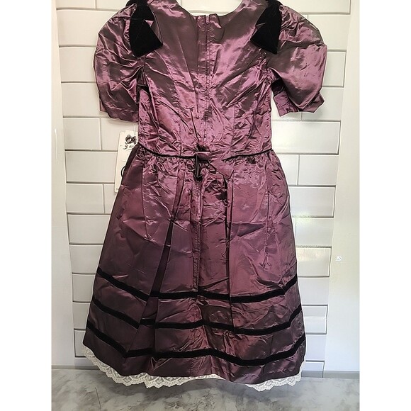 Vtg Mini-Mouche Girls Sz 12 Dress  Lace Trim FairyCore Halloween Costume *READ - Picture 7 of 13